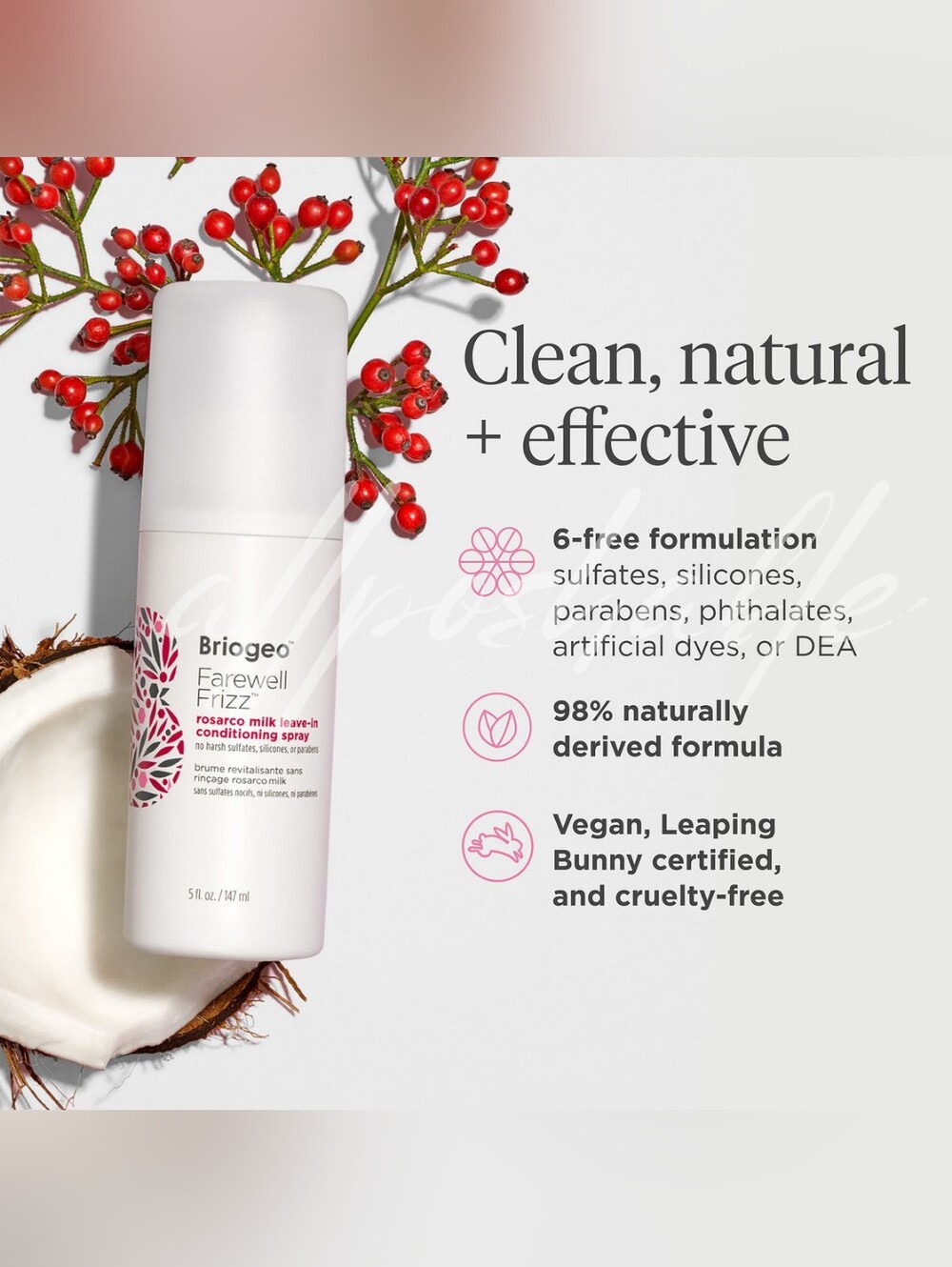 ⭐️$8 Add On⭐️ Briogeo Farewell Frizz Rosarco Milk Leave-In Conditioning Spray